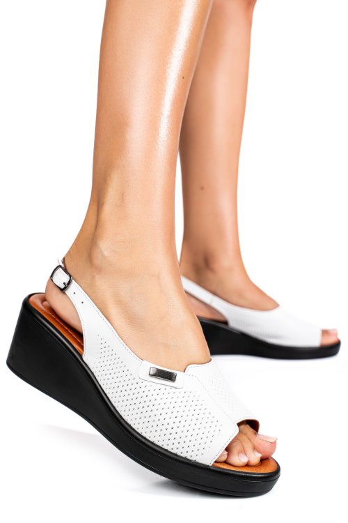 Fehér természetes bőr szandál 7s7h30am