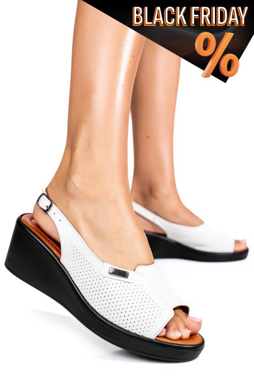 Fehér természetes bőr szandál 7s7h30am