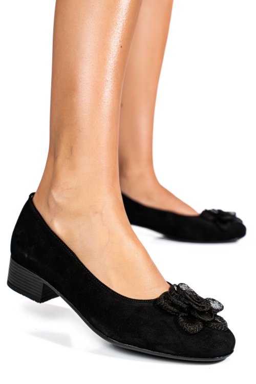 Fekete fordított bőr magassarkú cipők 2s7h56br-ii