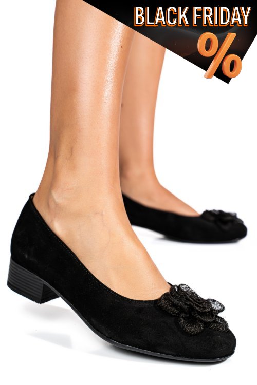 Fekete fordított bőr magassarkú cipők 2s7h56br-ii