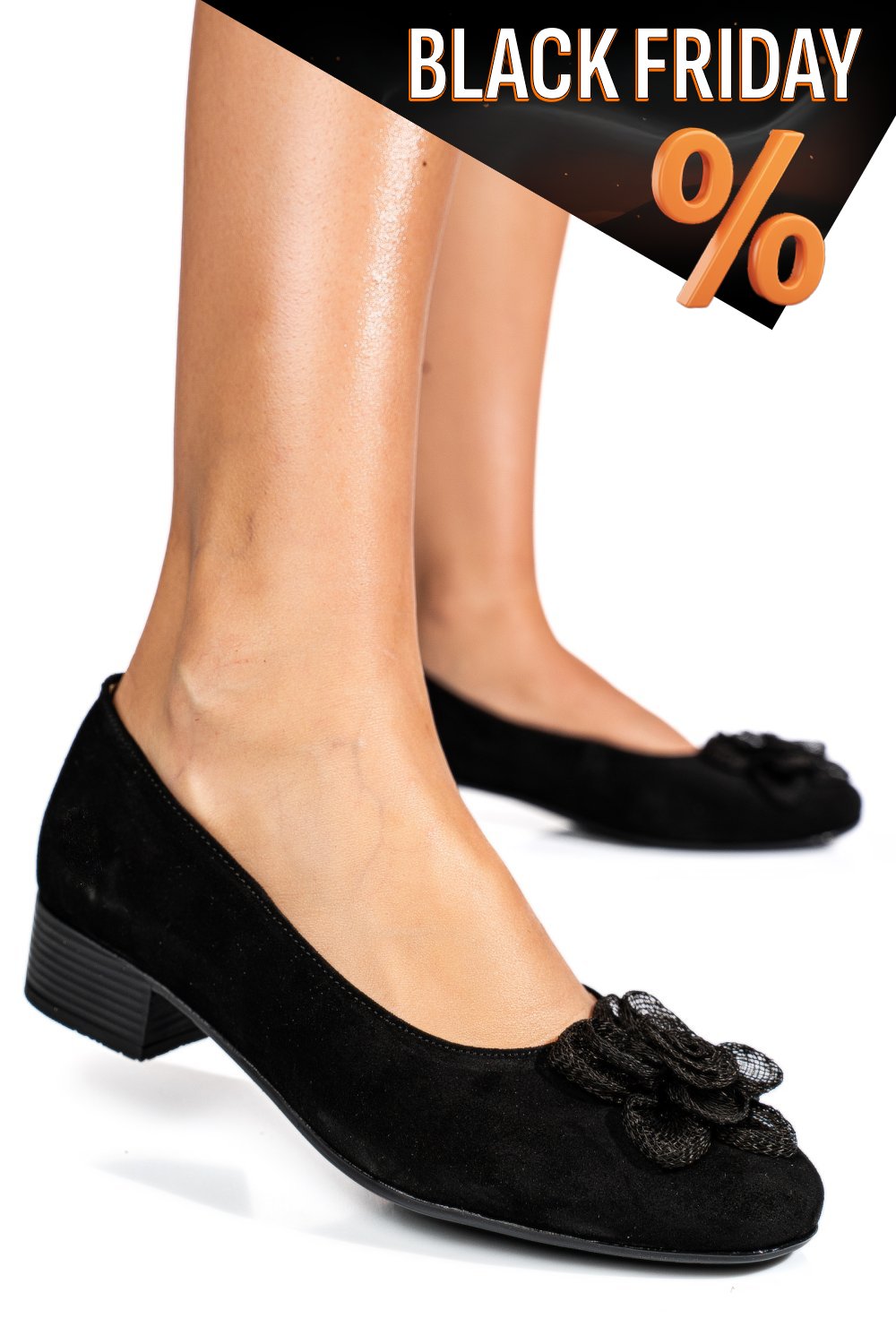 Fekete fordított bőr magassarkú cipők 2s7h56br-ii