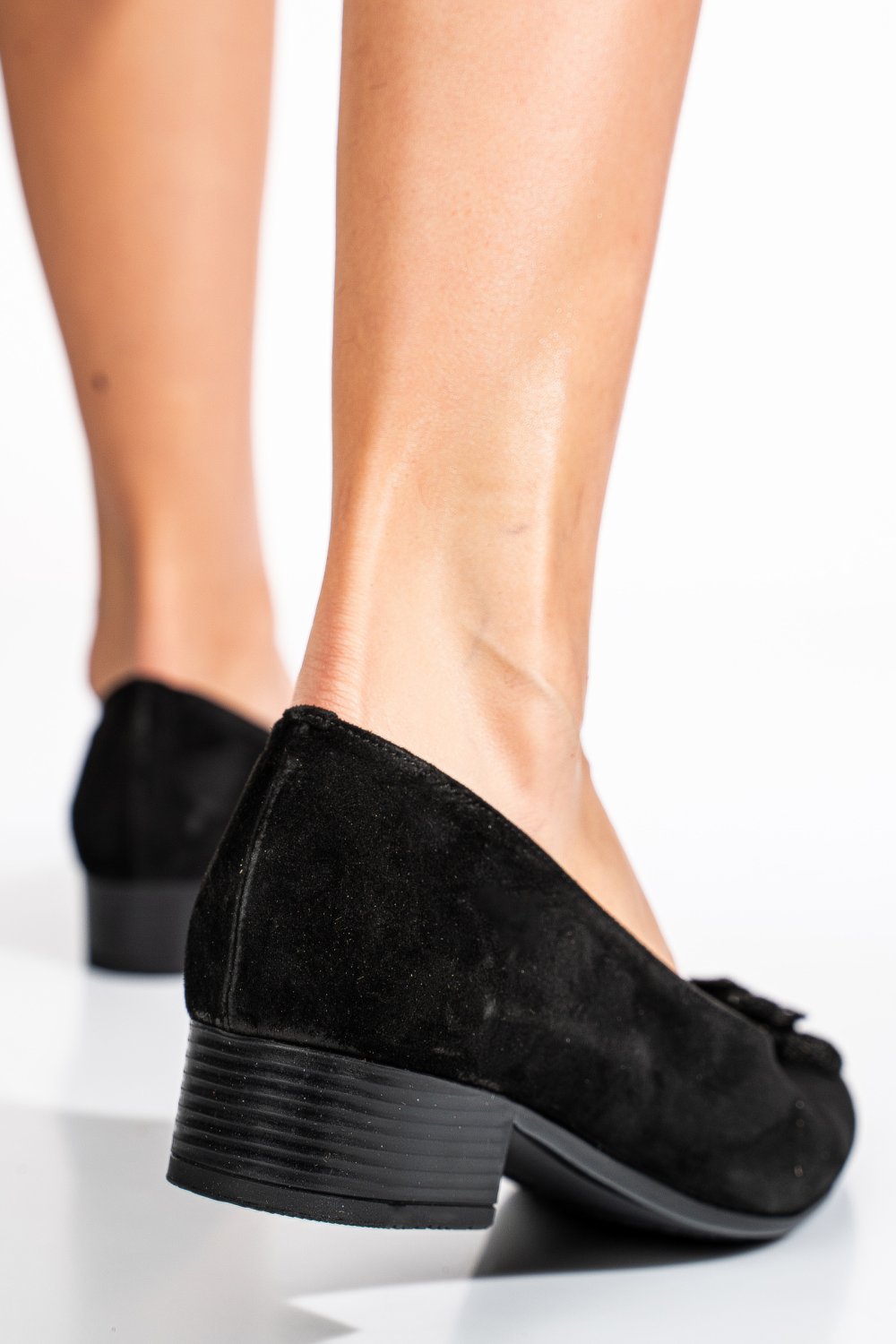 Fekete fordított bőr magassarkú cipők 2s7h56br-ii