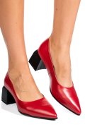 Piros természetes bőr magassarkú cipők 5s7h460