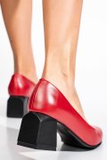 Piros természetes bőr magassarkú cipők 5s7h460