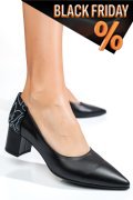 Fekete természetes bőr magassarkú cipők 5s7h602