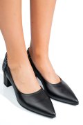 Fekete természetes bőr magassarkú cipők 5s7h602