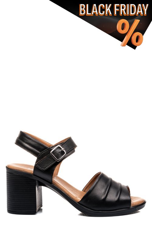 Fekete természetes bőr szandál 0s7h35