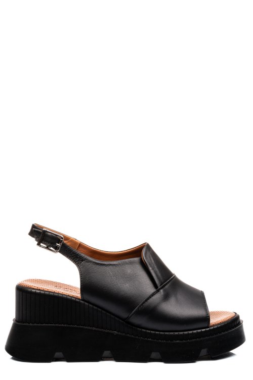 Fekete természetes bőr szandál ys7h11