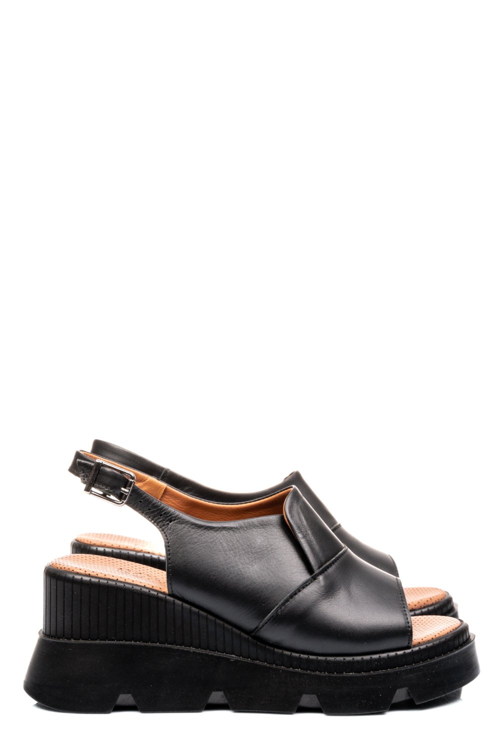 Fekete természetes bőr szandál ys7h11