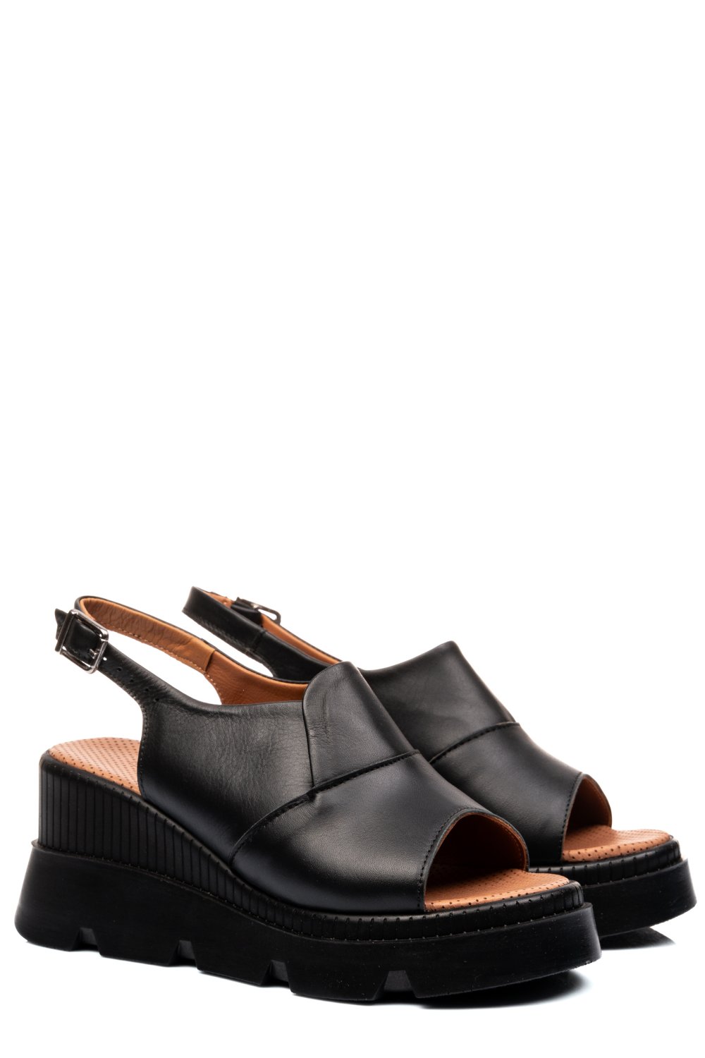 Fekete természetes bőr szandál ys7h11