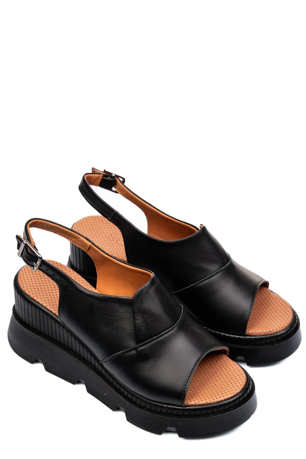 Fekete természetes bőr szandál ys7h11