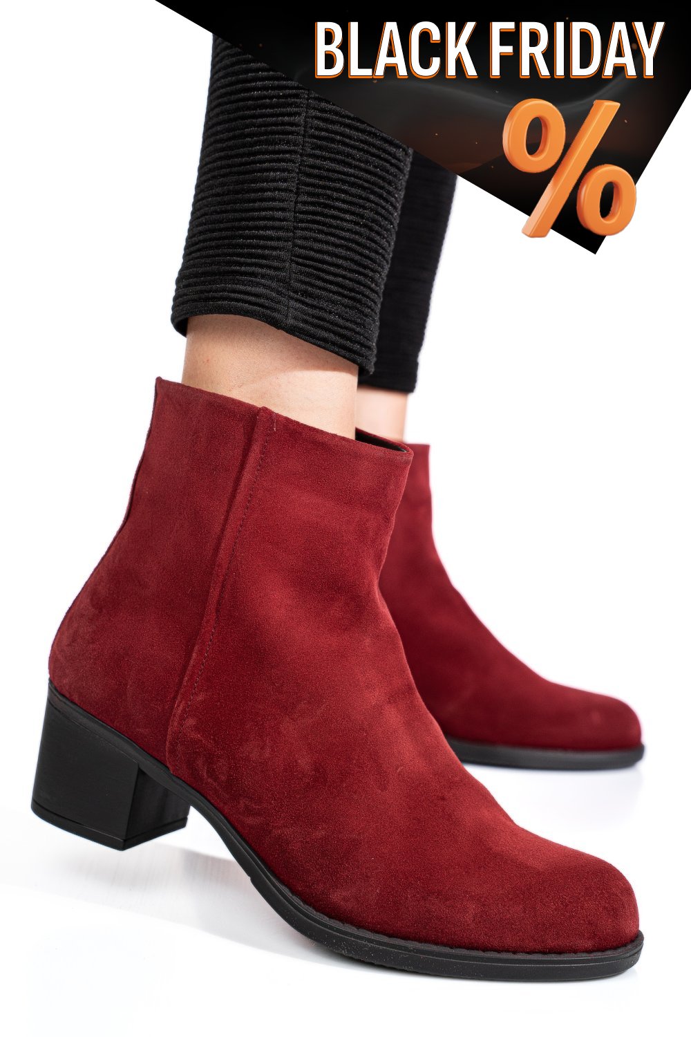 Bordó fordított bőr bokacsizma 3s7h871