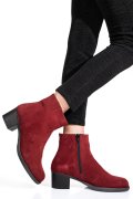 Bordó fordított bőr bokacsizma 3s7h871