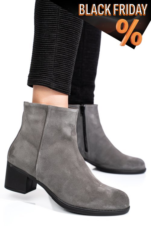 Szürke fordított bőr bokacsizma 3s7h871