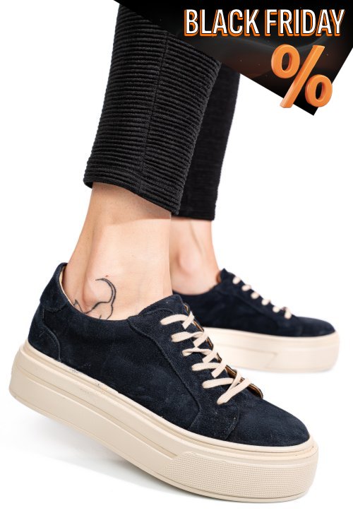 Kék fordított bőr sport cipők 3s7h000