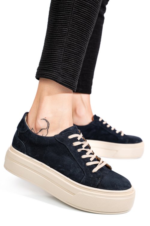 Kék fordított bőr sport cipők 3s7h000