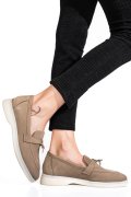 Bézs fordított bőr női lapos cipők 4s7h55