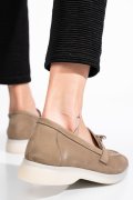 Bézs fordított bőr női lapos cipők 4s7h55