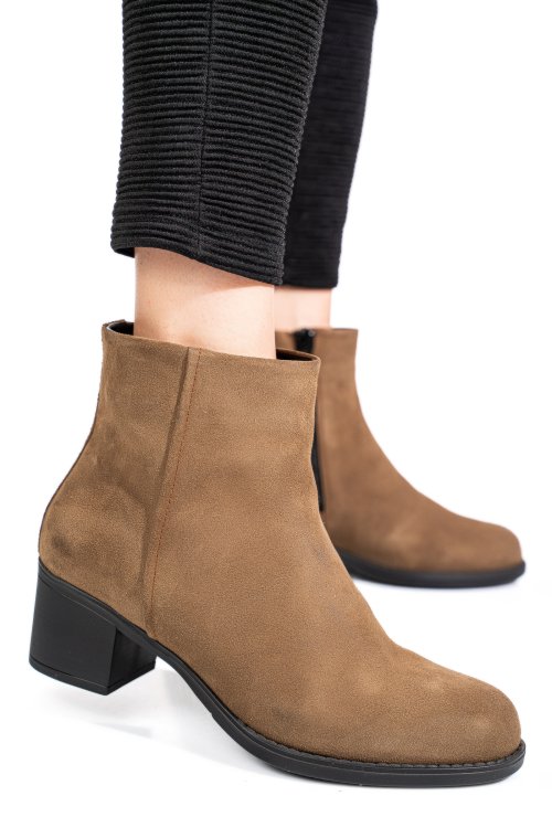 Bézs fordított bőr bokacsizma 3s7h871