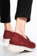 Bordó fordított bőr női lapos cipők 4s7h55