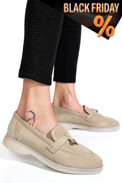 Szürke fordított bőr női lapos cipők 4s7h55