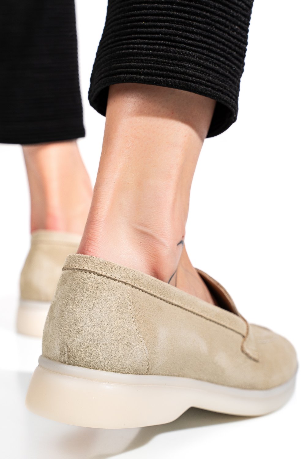 Szürke fordított bőr női lapos cipők 4s7h55