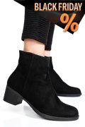Fekete fordított bőr bokacsizma 3s7h871