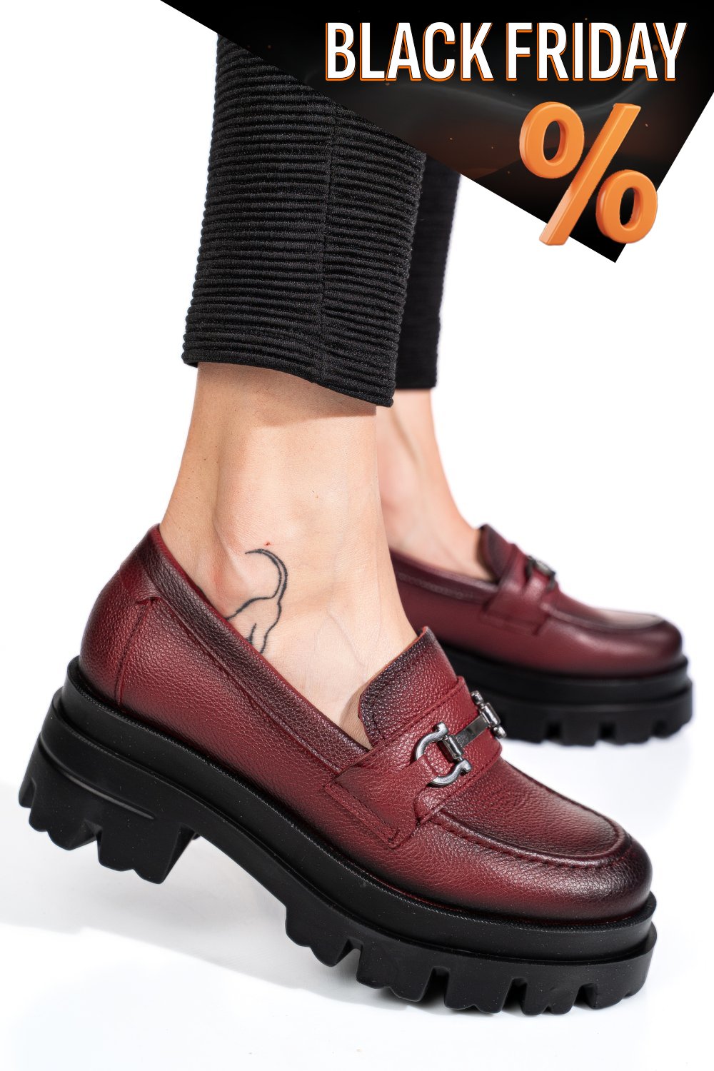 Bordó természetes bőr női lapos cipők 4s7h80