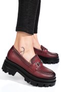 Bordó természetes bőr női lapos cipők 4s7h80