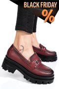 Bordó természetes bőr női lapos cipők 4s7h80