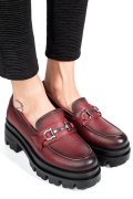 Bordó természetes bőr női lapos cipők 4s7h80