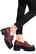 Bordó természetes bőr női lapos cipők 4s7h80