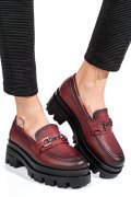 Bordó természetes bőr női lapos cipők 4s7h80