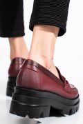 Bordó természetes bőr női lapos cipők 4s7h80