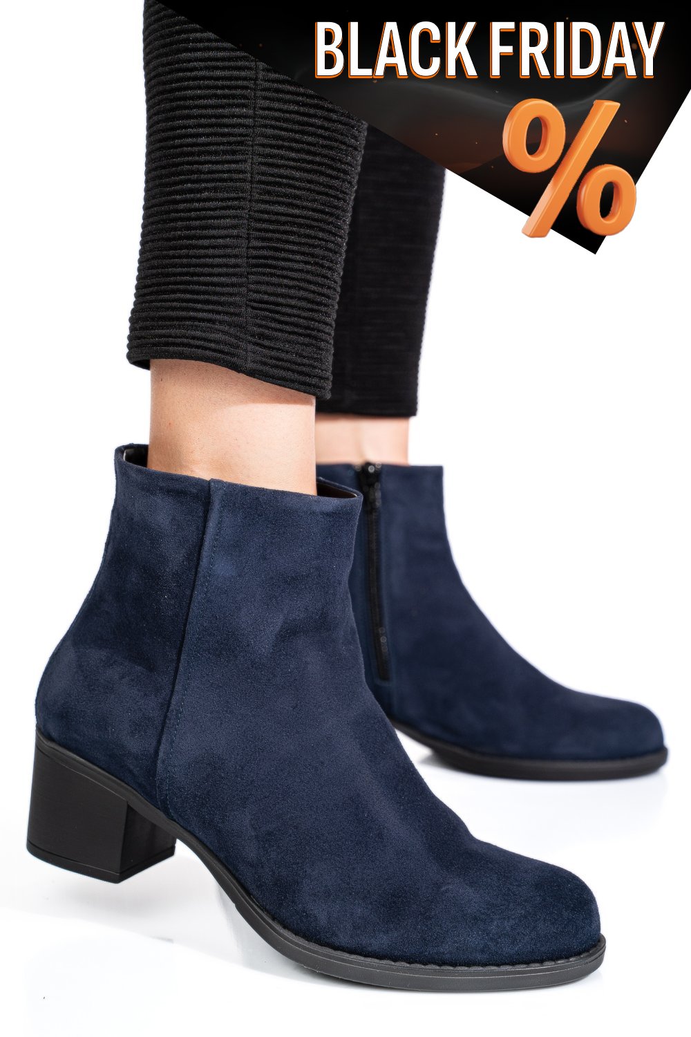 Kék fordított bőr bokacsizma 3s7h871