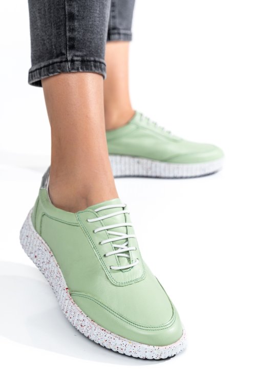 Zöld természetes bőr sport cipők 2s7h31688np