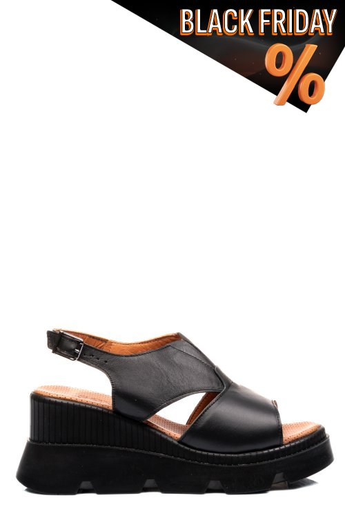 Fekete természetes bőr szandál ys7h14