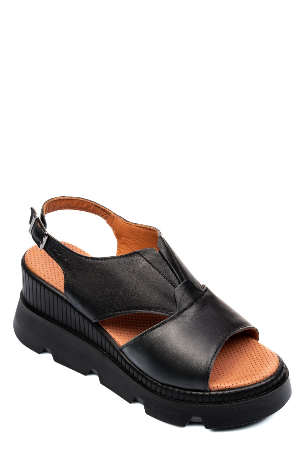 Fekete természetes bőr szandál ys7h14