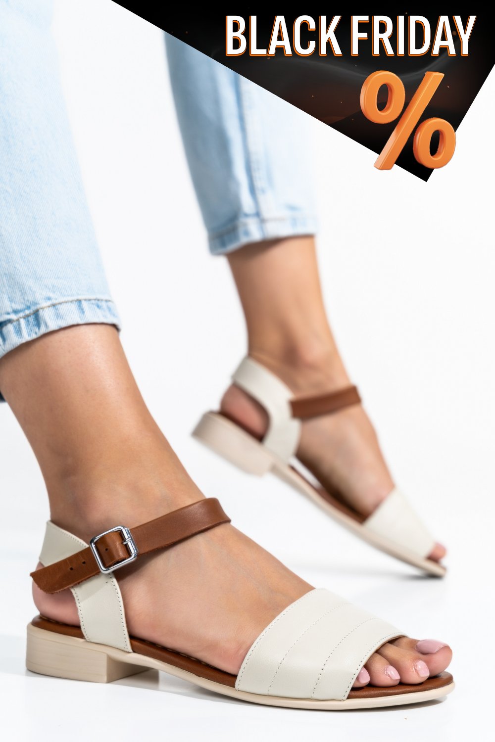 Bézs természetes bőr szandál 5s7h50