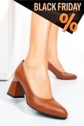 Barna természetes bőr magassarkú cipők 5s7h005