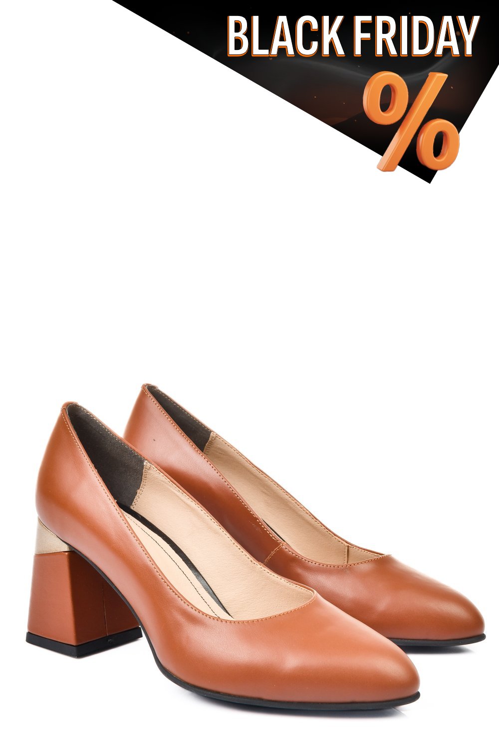 Barna természetes bőr magassarkú cipők 5s7h005