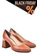 Barna természetes bőr magassarkú cipők 5s7h005