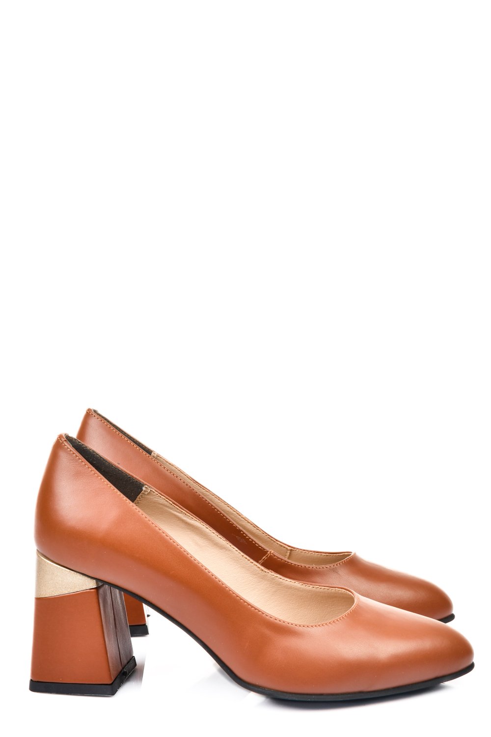 Barna természetes bőr magassarkú cipők 5s7h005