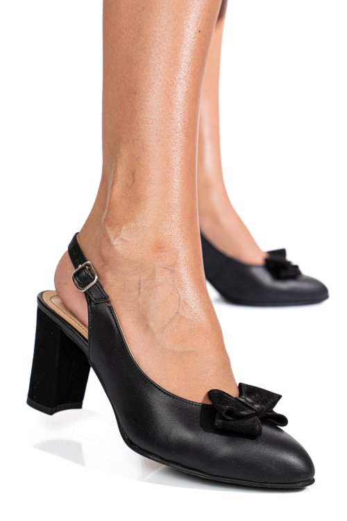 Fekete természetes bőr magassarkú cipők 1s7h715