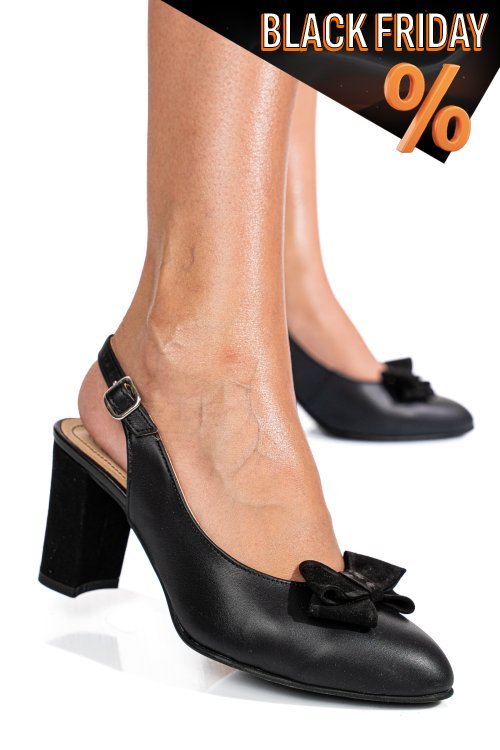 Fekete természetes bőr magassarkú cipők 1s7h715