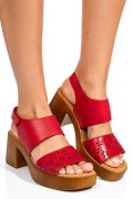 Piros természetes bőr szandál ps7h02c25