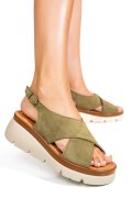 Khaki fordított bőr szandál 1s7h7986