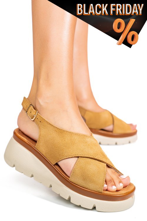 Barna fordított bőr szandál 1s7h7986