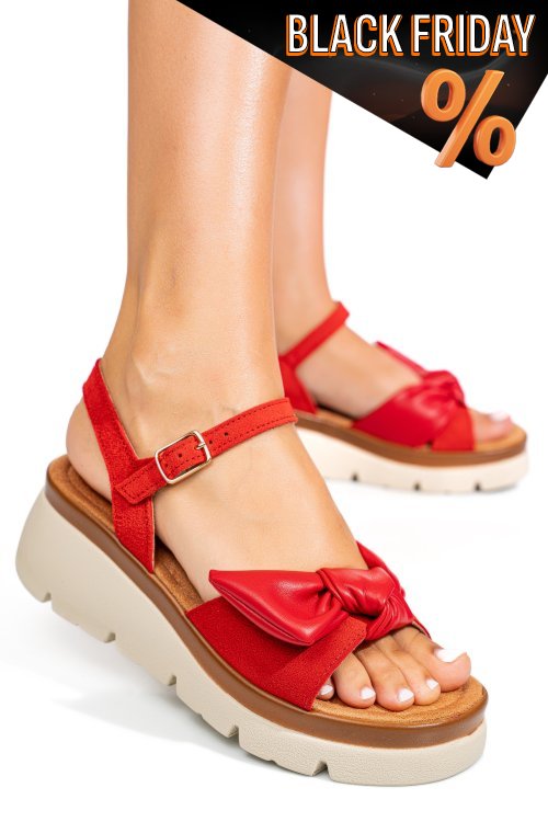 Piros természetes bőr szandál 1s7h8334