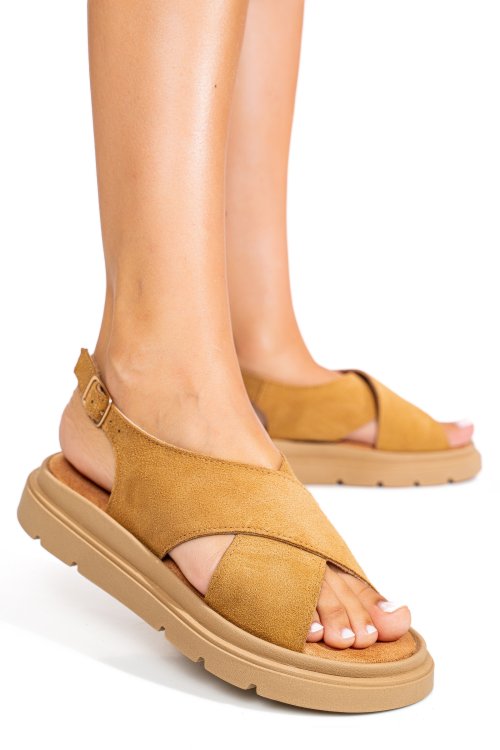 Barna fordított bőr szandál 1s7h7986-ka